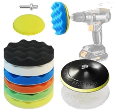 OUBA Drill Polishing Kit 10 Piece, 6 Inch Polishing Pad Buffing Pads, Car Foam P