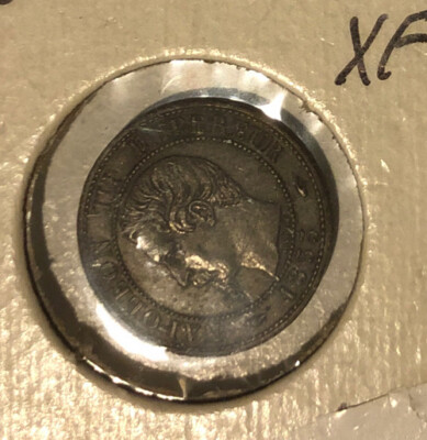 1855 A France UN(1)Centime SCARCE Bronze Coin  EF-AU Napoleon III-KM#775.1