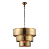 Endon 69783 Morad 40w Aged Brass Plate Cylindrical Tiered Hanging Pendant Endon 69783 Morad 40w Aged Brass Plate Cylindrical Tiered Hanging Pendant