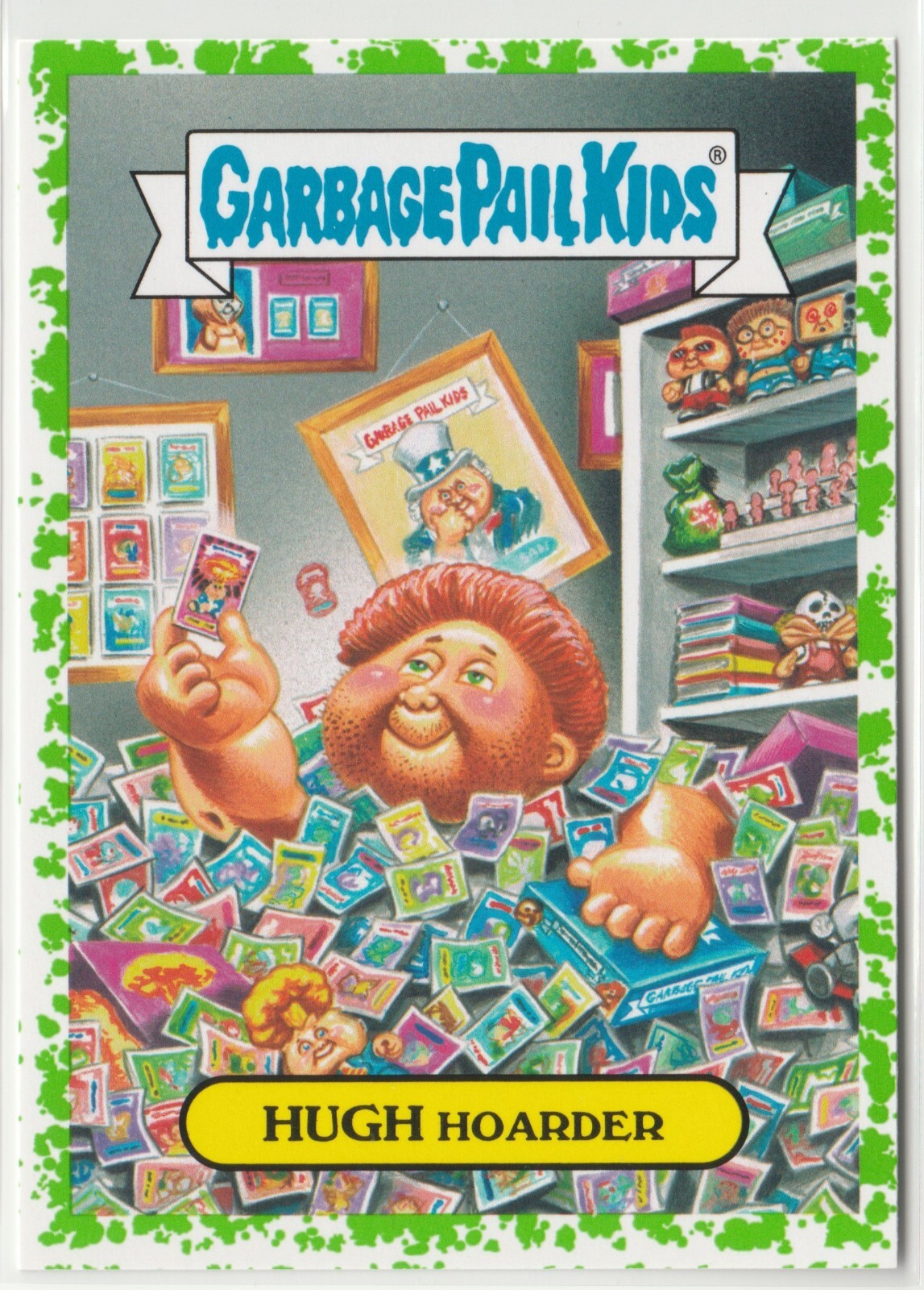 Hugh Hoarder #9a Green Garbage Pail Kids GPK 2016 American As Apple Pie Card  
