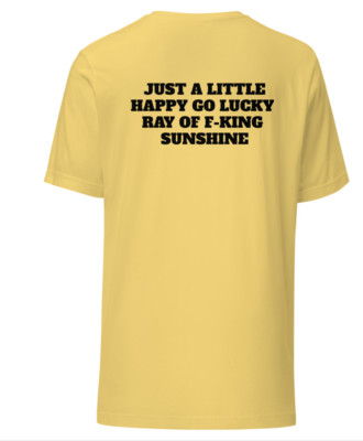 ray of F  sunshine wink Yellow T-shirt  Johnny T-shirt Unisex Women's tee top