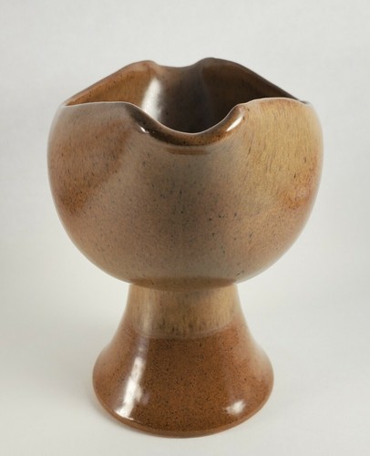 RARE Gracetone Frankoma Pottery 110A Footed Pod Vase Brown Excellent  - Bild 2 von 8