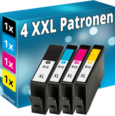 4x TINTE PATRONEN für HP 912 XL OfficeJet 8012 8014 8015 Pro 8022 8023 8024 8025