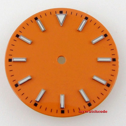 29mm naranja esfera negra ajuste estilo Explorer NH35 NH36 miyota 8215 eta 2824 reloj - Imagen 10 de 24