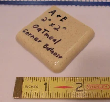 Oatmeal  2" X 2" X 5/16" Ceramic Surface Bullnose Corner Tile; made 1940's