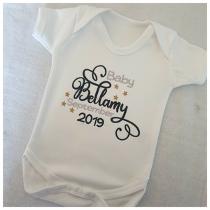personalised baby grow announcement