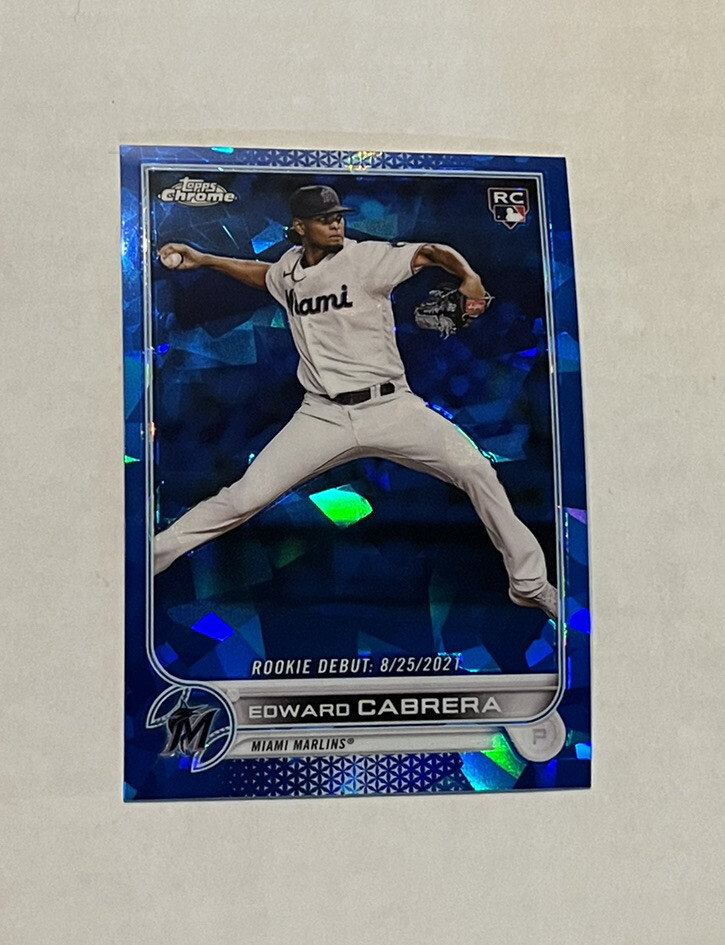 2022 TOPPS UPDATE CHROME SAPPHIRE EDWARD CABRERA ROOKIE DEBUT US259