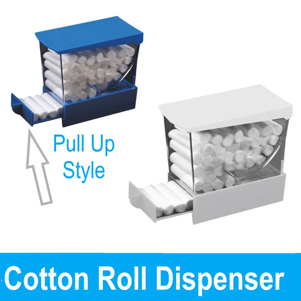 Dental Cotton Roll Dispenser Deluxe White With No-Skid Base, White Blue, Purple - Image 2 of 4