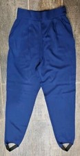 Womens Vintage Britany Blue stirrup pants size 10, navy blue high-waisted, 26x28