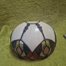 Tiffany Style Glass Wall Light Uplighter Shades Sconce Half moon Stained glass 