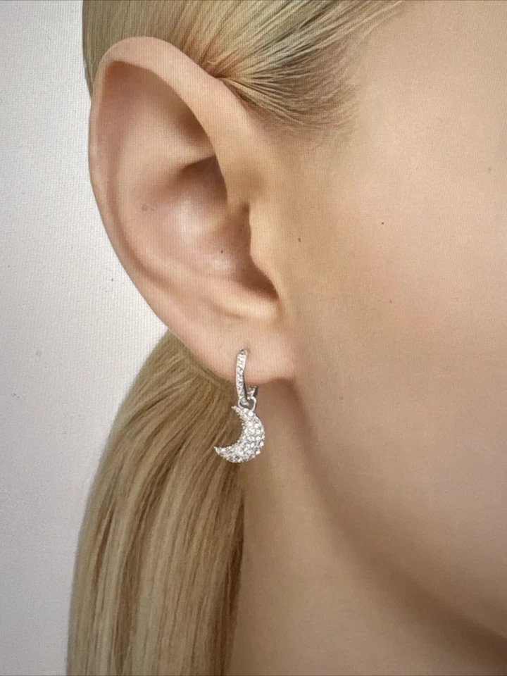¡BONITO! Pendientes colgantes Swarovski Sublima blanco luna chapado en rodio 666157 $129 Foto 3 de 4