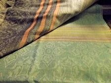 New J.Francis soft pastel stripes on Blue Modal & Linen Shawl 28" x 78" 