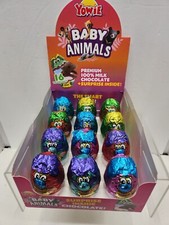 Unopened Case of 12 YOWIE BABY ANIMALS, Milk Chocolate Egg with Baby Animal
