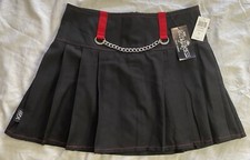 Hot Topic Royal Bones Daang Tripp Chain Mini Pleated Red Skirt XL Y2K Mall Goth