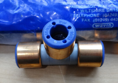 OSMA Gold 10mm Push Fit T-Stück 5er Pack 10HC540