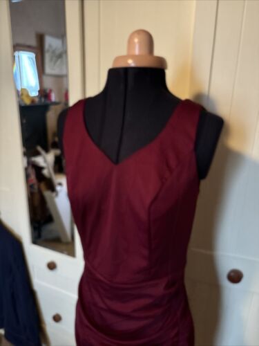 GRACE KARIN Ladies Burgundy Purple Sleeveless Stretch Ruched Dress Size M NEW - Picture 2 of 12