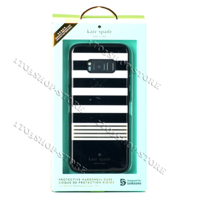 Kate Spade Protective Case for Samsung Galaxy S8+ Plus - Gold/Black/Cream Stripe