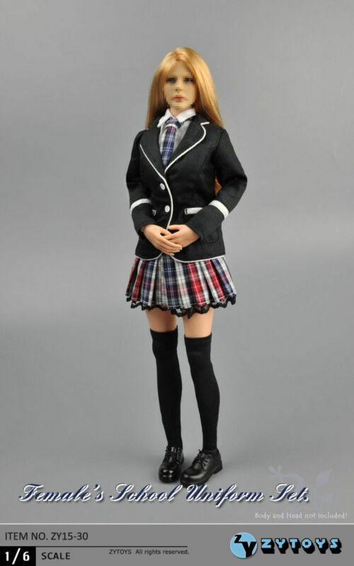 ZY Toys ZY15-30 1/6 Girl Black School Uniform Clothes Suit Foit12