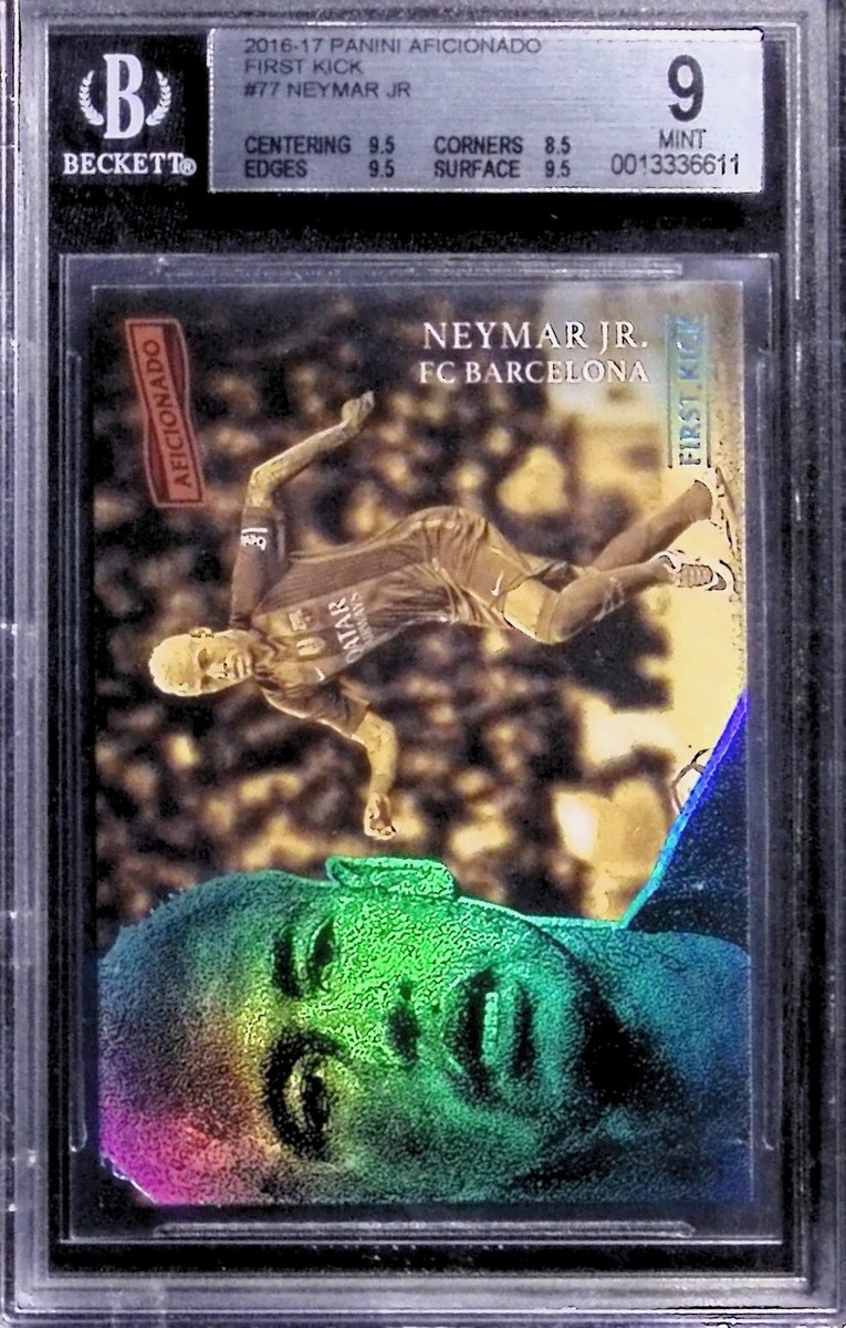 2016-17 Panini Aficionado #77 Neymar Jr First Kick Case Hit BGS 9 