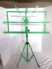 Metal Green Adjustable/Collapsible Music Stand Missing 1 Rubber Foot 