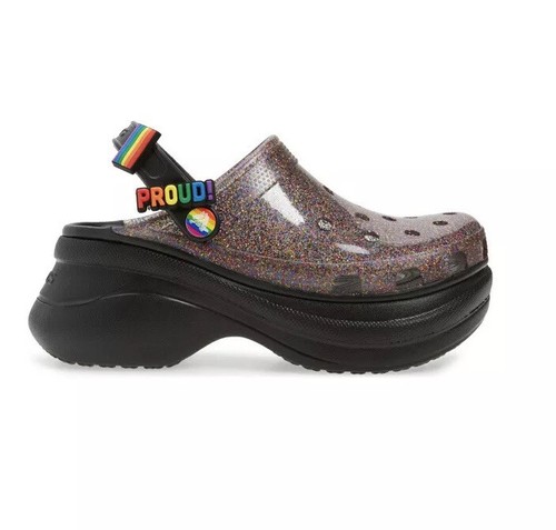 glitter platform crocs