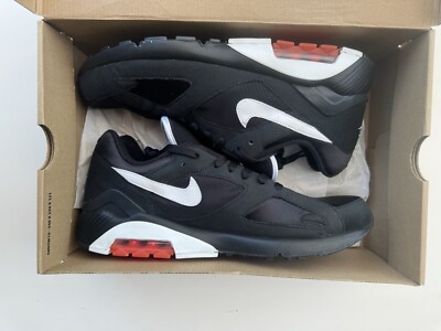 New Nike Air Max 180 Black/White-Solar Red Size 12.5 Mens 310155-006 OG