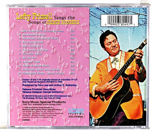 Songs of Jimmie Rodgers by Lefty Frizzell (CD, 1999) - Picture 3 of 3