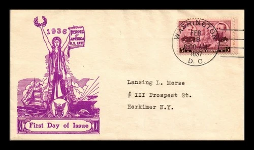 US COVER NAVY HEROES FARRAGUT PORTER FDC SCOTT 792 DYER CACHET