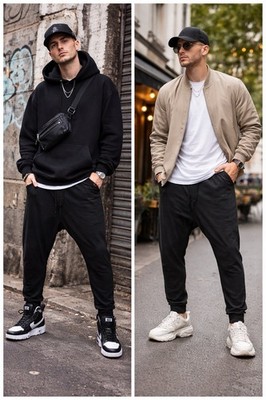 THOM KROM Drop Crotch Nylon Stretch Pants Joggers Color Black Size XL  $ 369