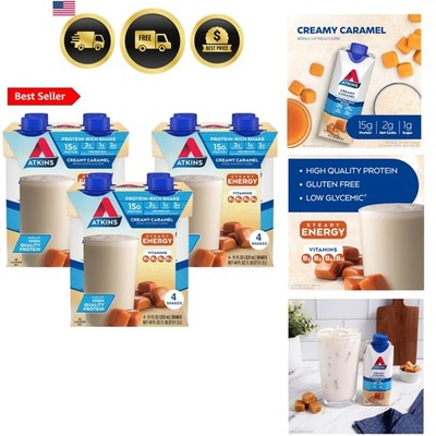 Energy Shake Creamy Caramel, 4 Count Pack of 3