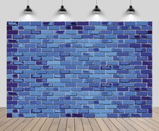 8x6Ft Blue Brick Wall Backdrop Photography Birthday Party Decor Photo Studio
