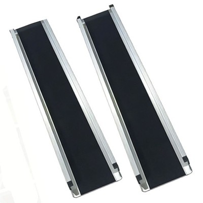 2x Rollstuhlrampe 120-213 cm rutschfeste Aluminium Rollstuhl Rampe Bis 272 kg
