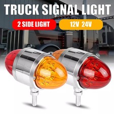 2 X Led Semi Truck Trailer Fender Dual Face Redamber Marker Turn Signal Lights