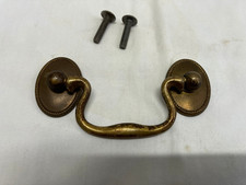 Vintage Drop Handle Bail Drawer Pull 2.5 inch CC Brass Separate screw Plates