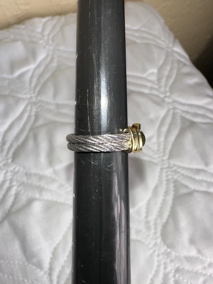 Philippe Charriol Stainless Steel and 18k Gold Ring size 6 - Image 2 of 4