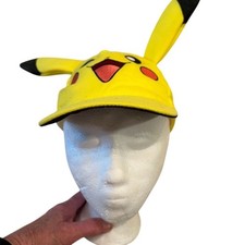 Pok mon Pikachu Youth Baseball Cap with 3D Ears Yellow Kid Hat cosplay Halloween