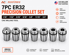 7PC ER32 PRECISION COLLET SET 1/16" 7/32" 5/16" 9/16" 5/8" 11/16" 3/4"