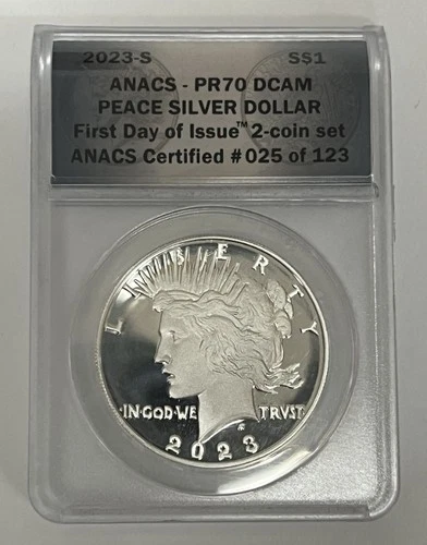 2023-S Silver Peace Dollar ANACS PR70 DCAM