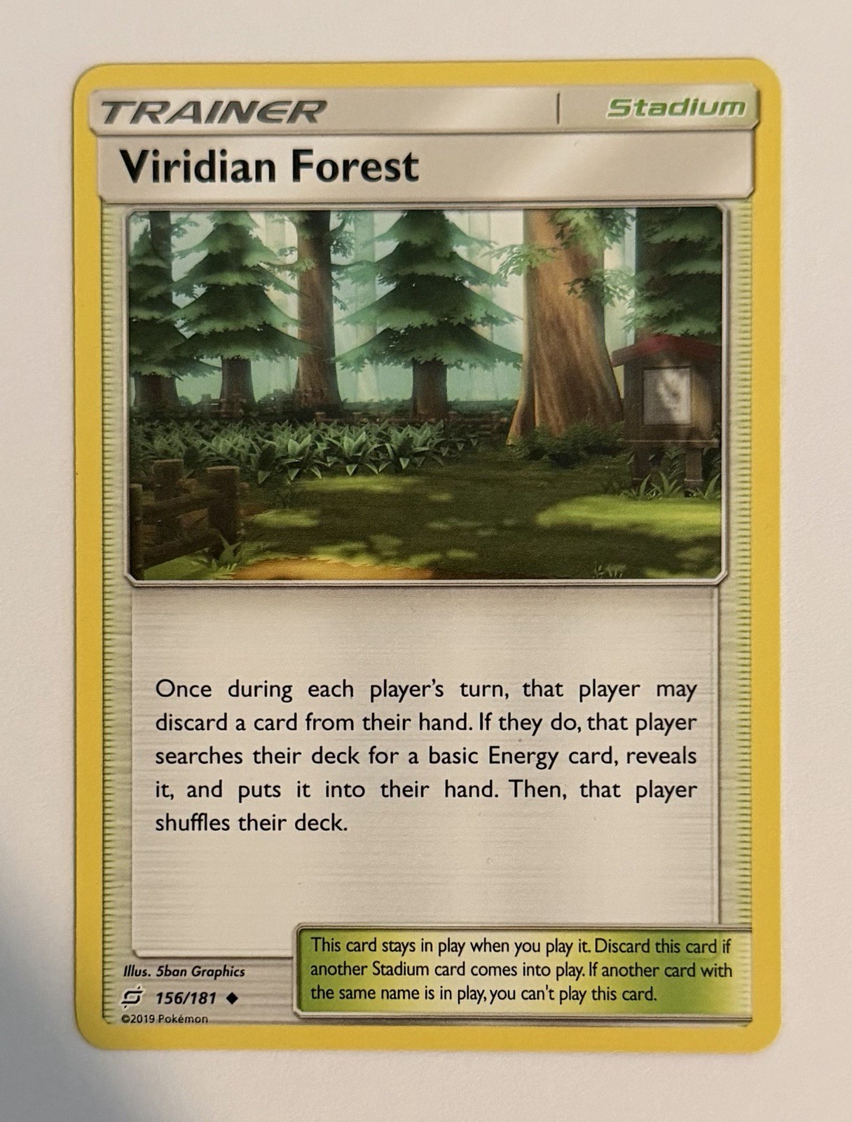 Viridian Forest 156/181 Team Up Pokemon Card 2019 Near Mint