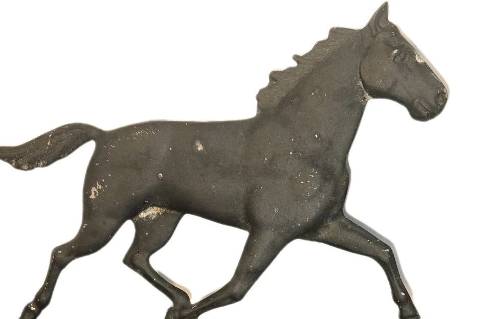 Caballo de trote galopante de aluminio vintage años 50 30" hogar granero cobertizo veleta Foto 3 de 4