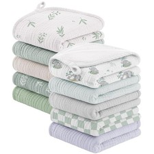 10 PCS Muslin Burp Cloths Soft Absorbent Baby Washcloths 20x10 Inch Essentials