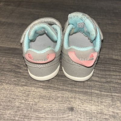 Tsukihoshi Infant Size 3 Gray/Pink Shoes Used