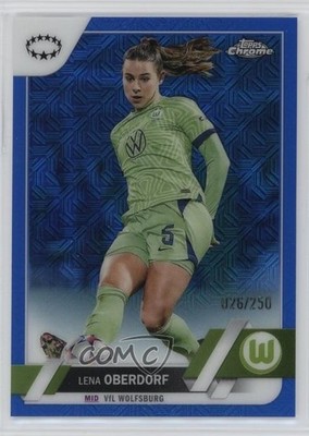 2022 Chrome UEFA Women's Champions League Blue Mojo Refractor Lena Oberdorf 19di