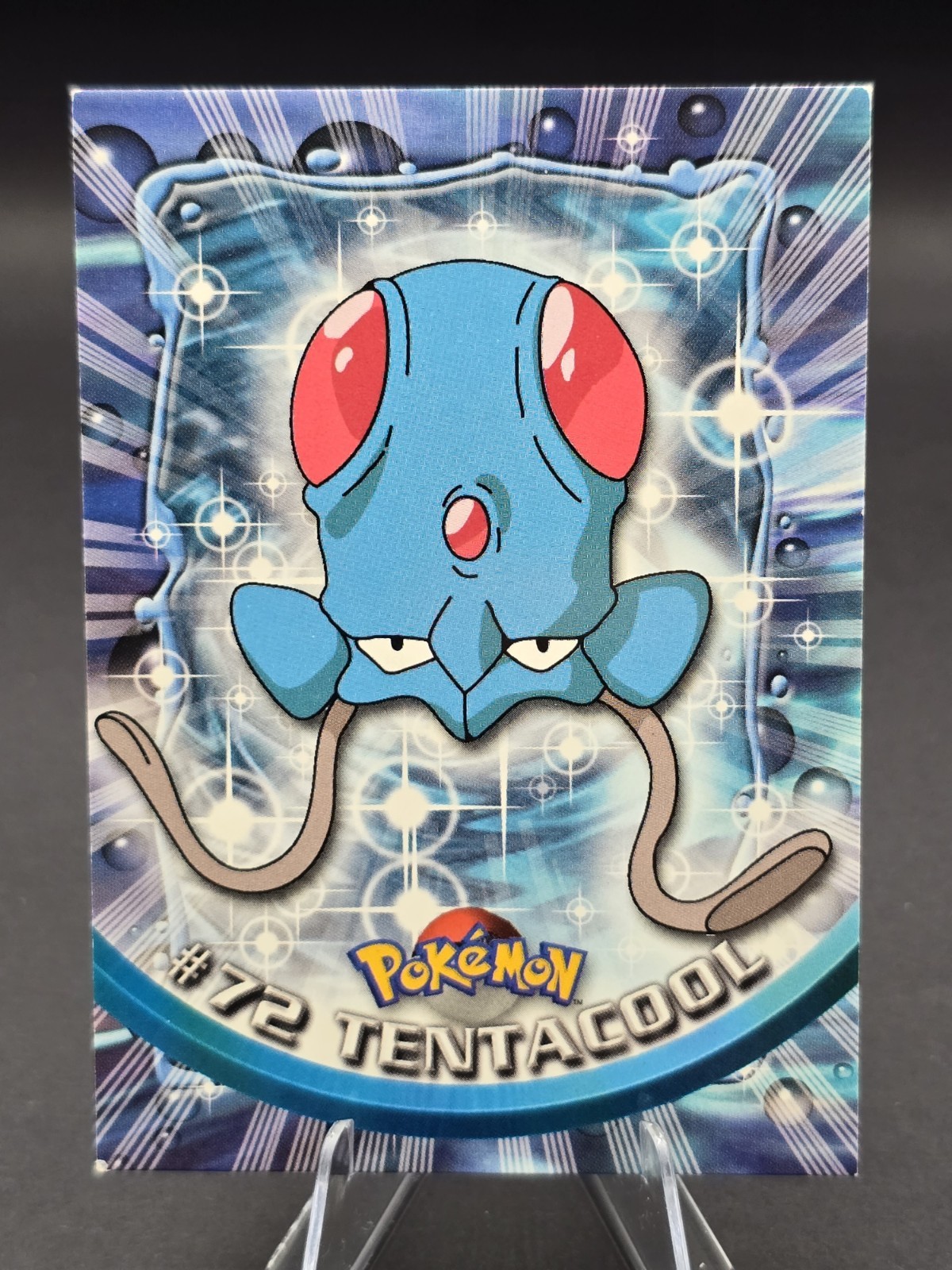 LP #72 Tentacool Pokemon 1999 Topps TV Animation Edition Series 1 Blue Logo