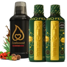  BIQ-FEL 2 x 500ml + LIVEBOOST 1 x 480ml Multivitamin. 3 Pack - "FREE SHIPPING"