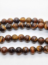 AAA Natural Brown Tiger's Eye Round beads 6mm 8mm 10mm Per Strand 15 Inches Size