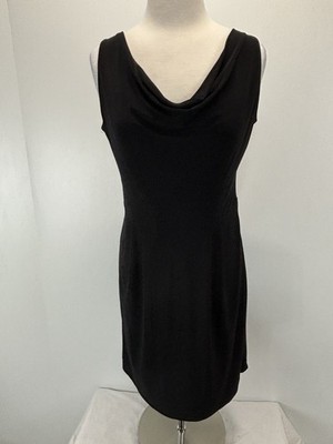 Clara Sun Woo Black Sleeveless Sz Small Draped Short Sheath Comfort Stretch