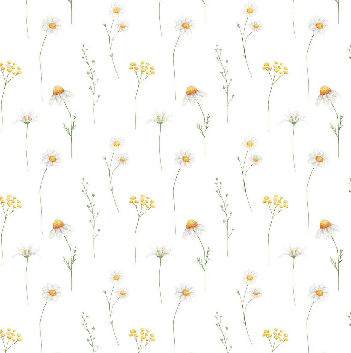 Melody Jane Dolls House White & Yellow Daisy Floral Flower Pattern Miniature Print Wallpaper 5056622813592 - Image 2