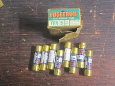 NEW BOX OF 8 Bussmann/Fusetron FRN-15 15 Amp 250V Dual Element Time Delay