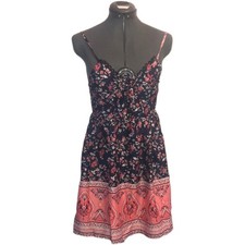 NWT CBR floral paisley mini summer dress women’s size small blue/orange